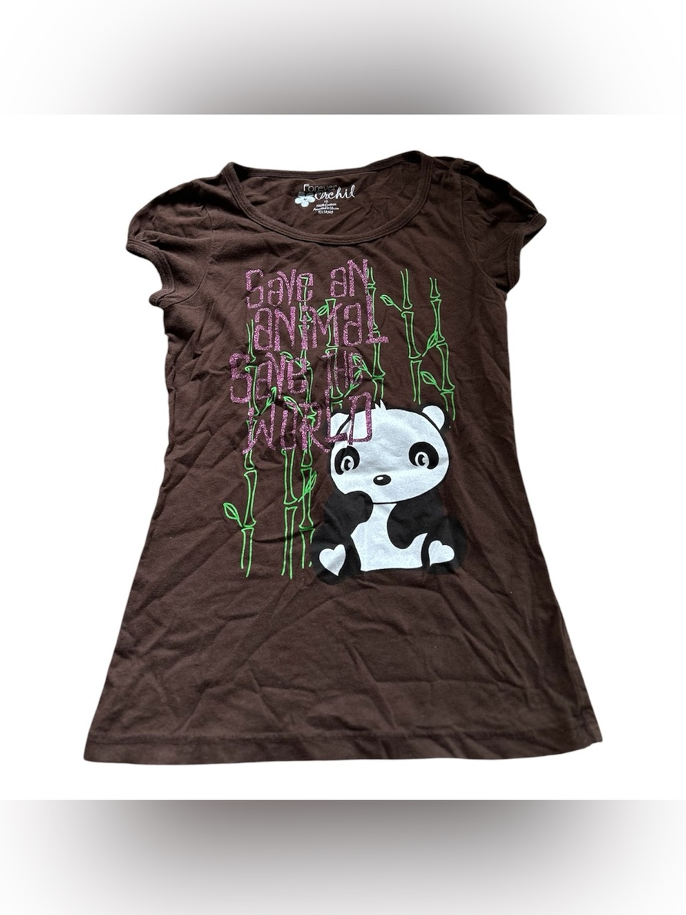 💙3/$15🆕Cherokee Brown Panda Graphic Short Sleeve Tee
